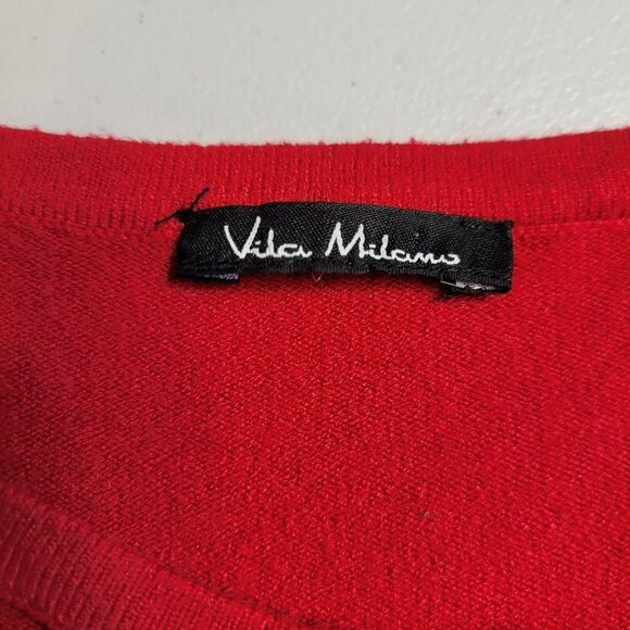 Vila Milano Red Keyhole Sweater with Rhinestones Viscose Wool So Soft - Picture 7 of 9